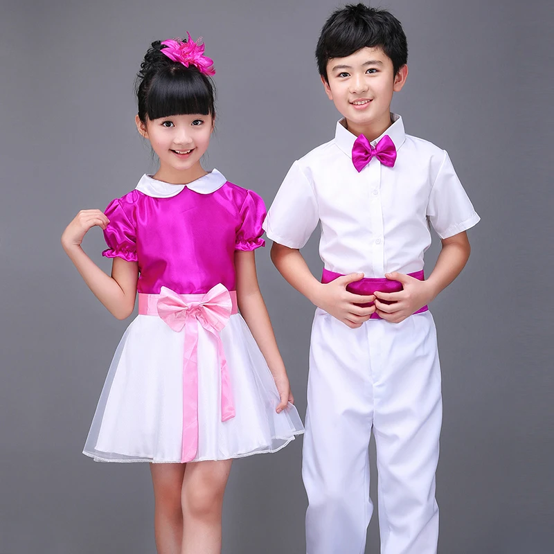 Children's jazz dance Latin dance chorus costumes uniforms school uniform girls boys host dress poetry reading costumes