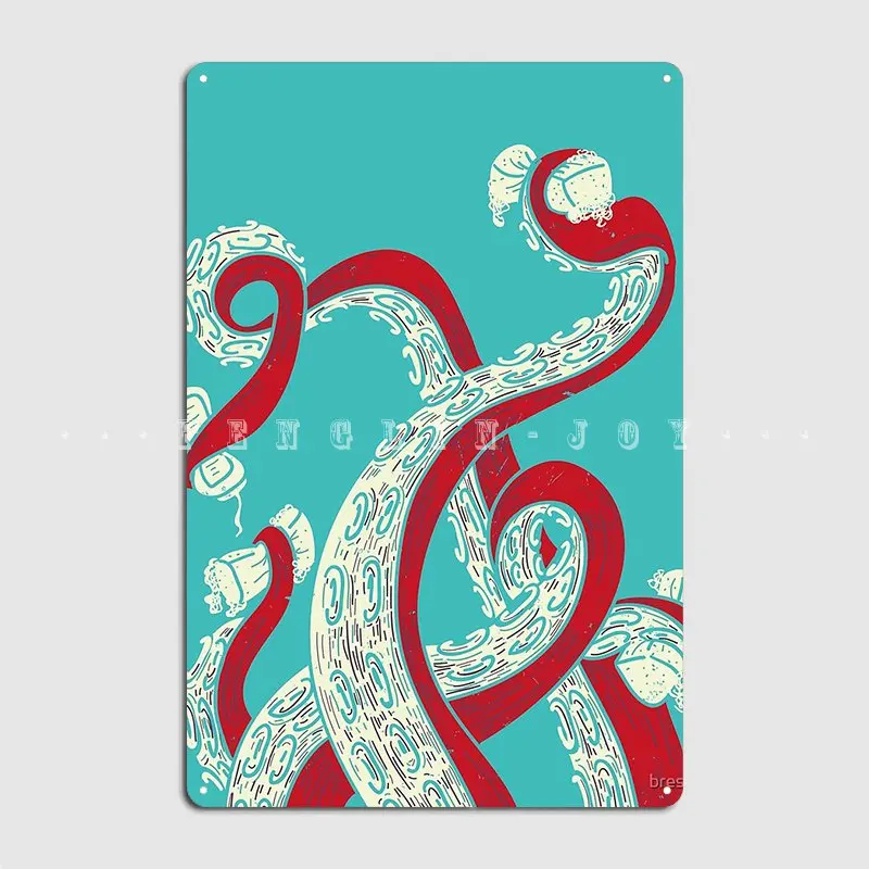 Kraken Metal Sign Club Home Club Bar Personalized Painting Décor Tin Sign Posters