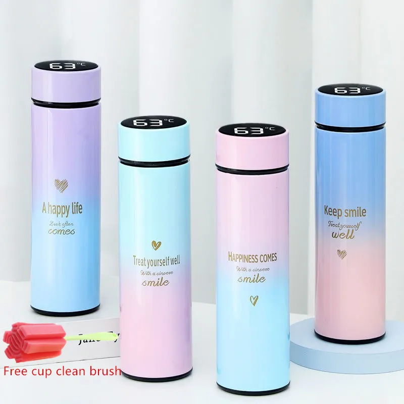

500ml Thermo Bottle Thermal Cup Vacuum Flasks Stainless Steel Thermos for Tea Cover LED Smart Temperature Display Water