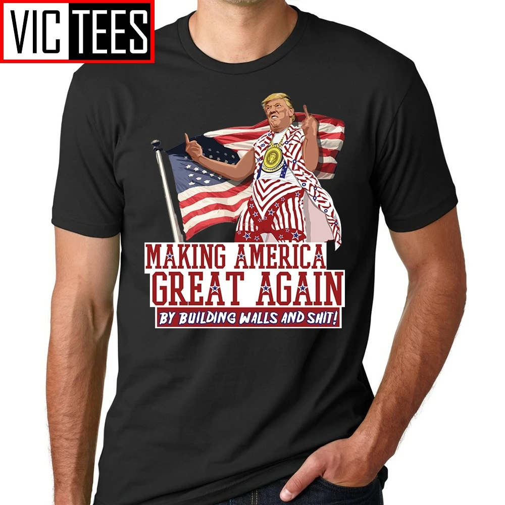 Men T Shirts Making America Great Again Donald Trump IDIOCRACY Novelty Tee Shirt Adult Round Collar T-Shirt Funny