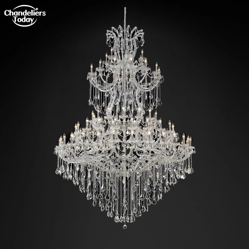 Maria Theresa Chandelier & Clear Crystal Chandelier Large Big Crystal Chandelier Lighting Modern Hotel Chandeliers