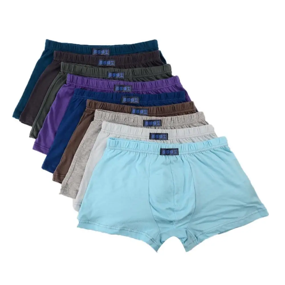 5Pcs/Lot  6XL 110KG 100% Cotton Boxer Men Underwear Four Shorts Underpants Men\'S Boxers Shorts Breathable Pure color Random