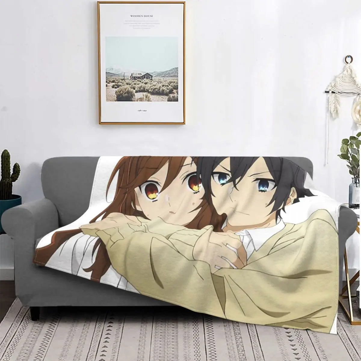 Izumi-Manta a cuadros Miyamura y Kyouko hor, colcha para cama, sofá, cama, sofá, fundas de lana para cama de invierno