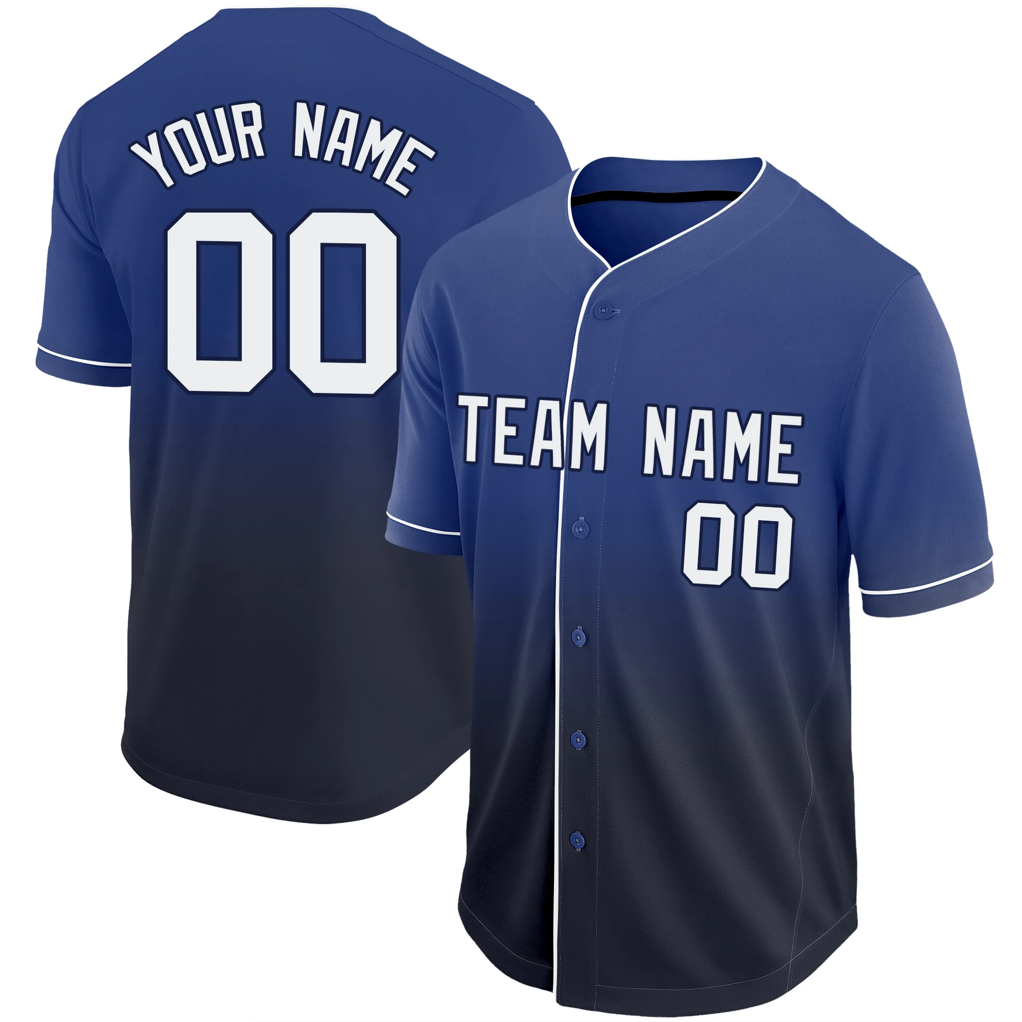 

Custom Baseball Jersey Personalized Classic Gradient Shirt Button Down Printed Name Number for Men/Women/Youth/ Multi Color