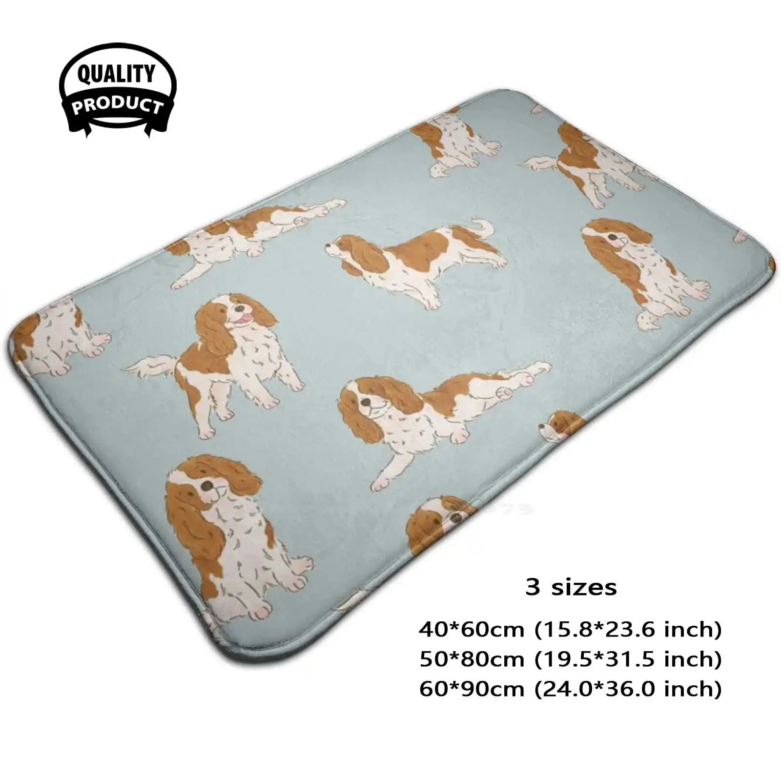 Blenheim Cavalier King Charles Spaniel Dog Soft Cushion Home Carpet Door Mat Car Rug Cavalier King Charles Spaniel Blenheim