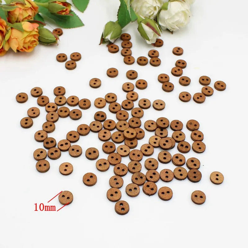 100pcs or 200pcs/lot mix 8 shapes mixed mini buttons for doll craft scrapbooking wood small buttons 9mm -10mm diy crafts