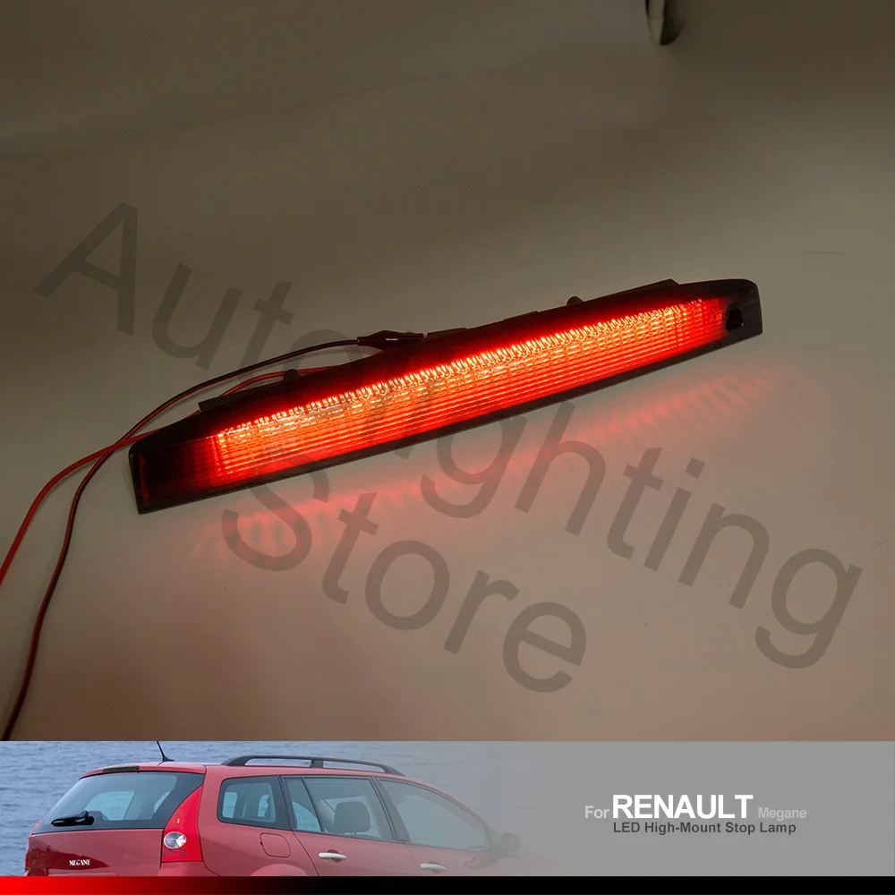 1Pc Smoked Lens LED High Mount Third Brake Light For Renault Megane II MK2 Estate 2003-2009 3rd Stop Lamp Tail Warning Lights