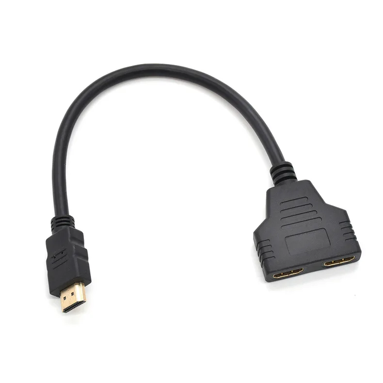 Uma entrada dois saída hdmi divisor compatível 1x2 duplo adaptador cabo hdmi divisor compatível