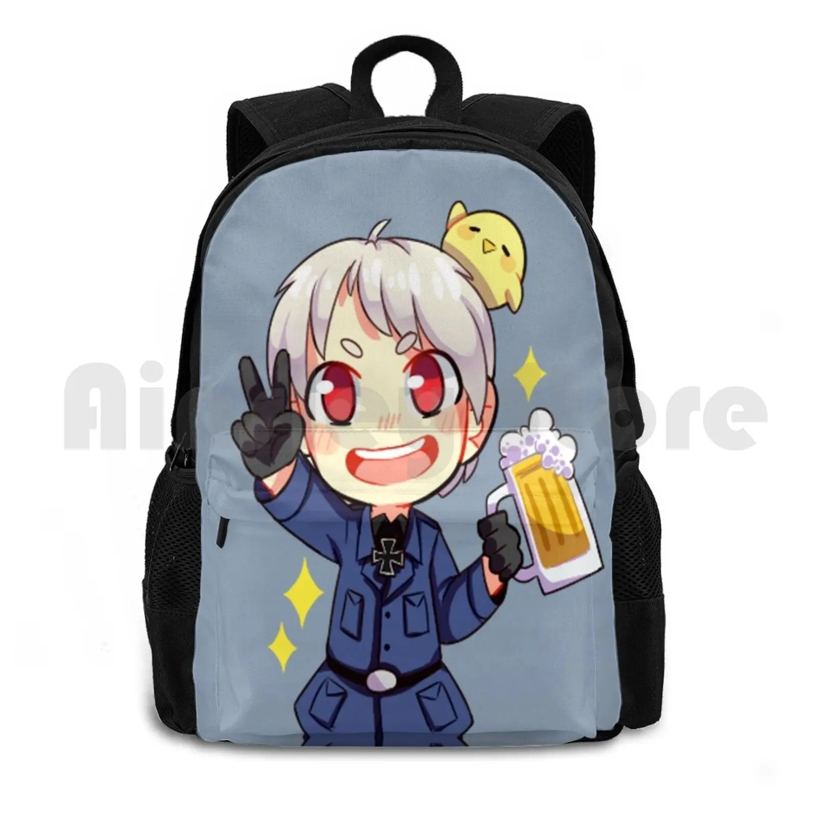 

Prussia-Hetalia Outdoor Hiking Backpack Waterproof Camping Travel Hetalia Prussia Anime Chibi Cartoon