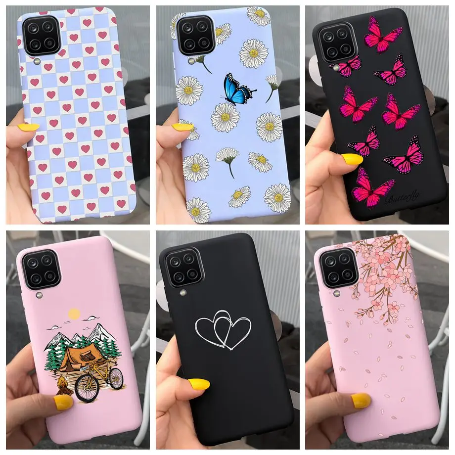 For Samsung A12 Case Samsung Galaxy A13 5G Phone Cases Liquid Silicone Pattern Back Cover For Samsung Galaxy A12 A13 A136U Funda