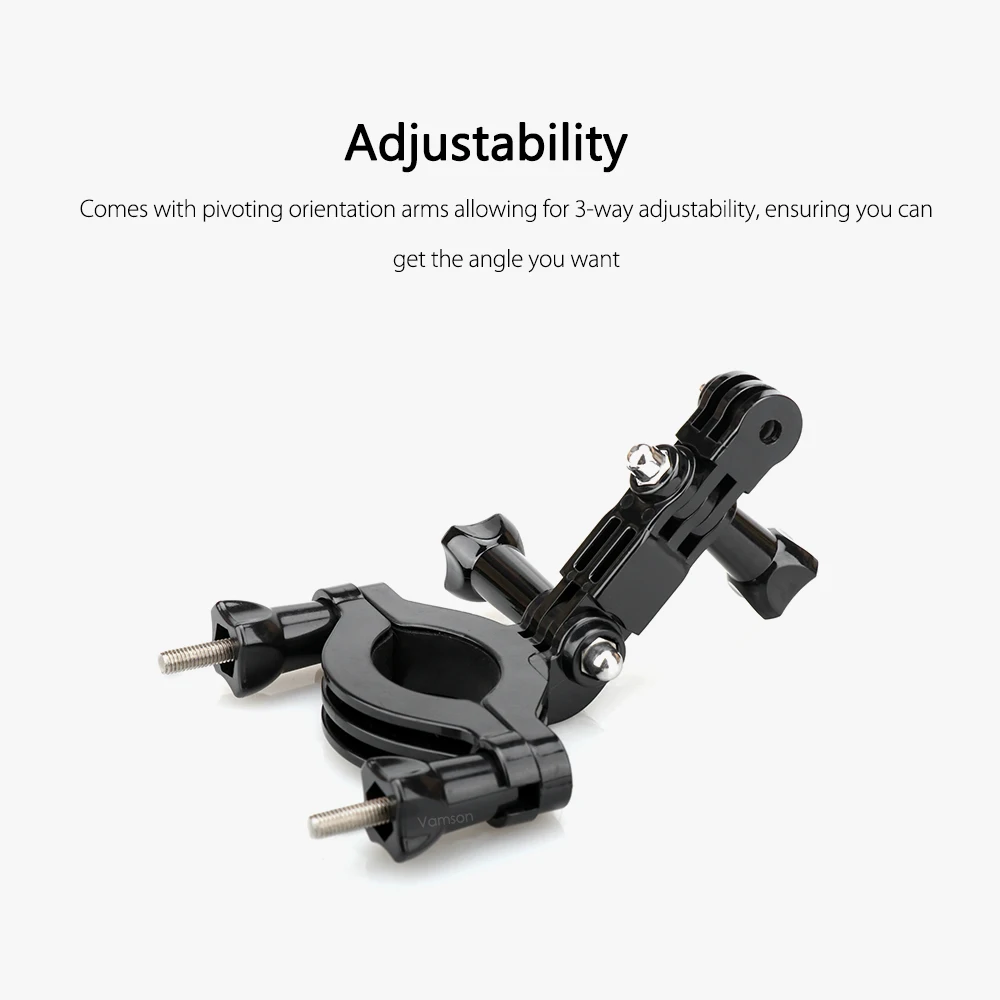 Vamson for Go Pro Accessories Bike Motorcycle Handlebar Pole Mount For Gopro Hero 12 11 10 9 8 7 6 5 4 for SJCAM Mijia for yi 4K