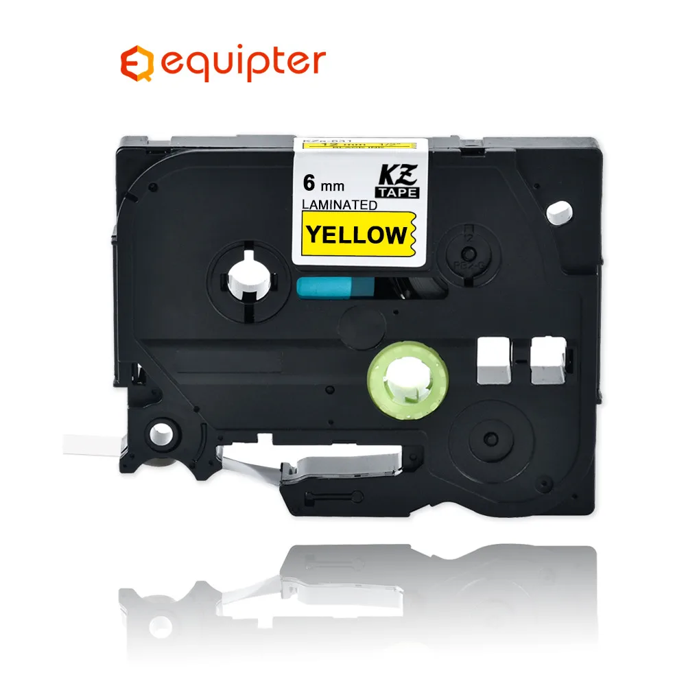 Tze611 6mm Black on yellow Compatible Brother p-touch printers tze-611 tz611 tz-611 tz tze 611 label tape ribbon for ptouch 6mm