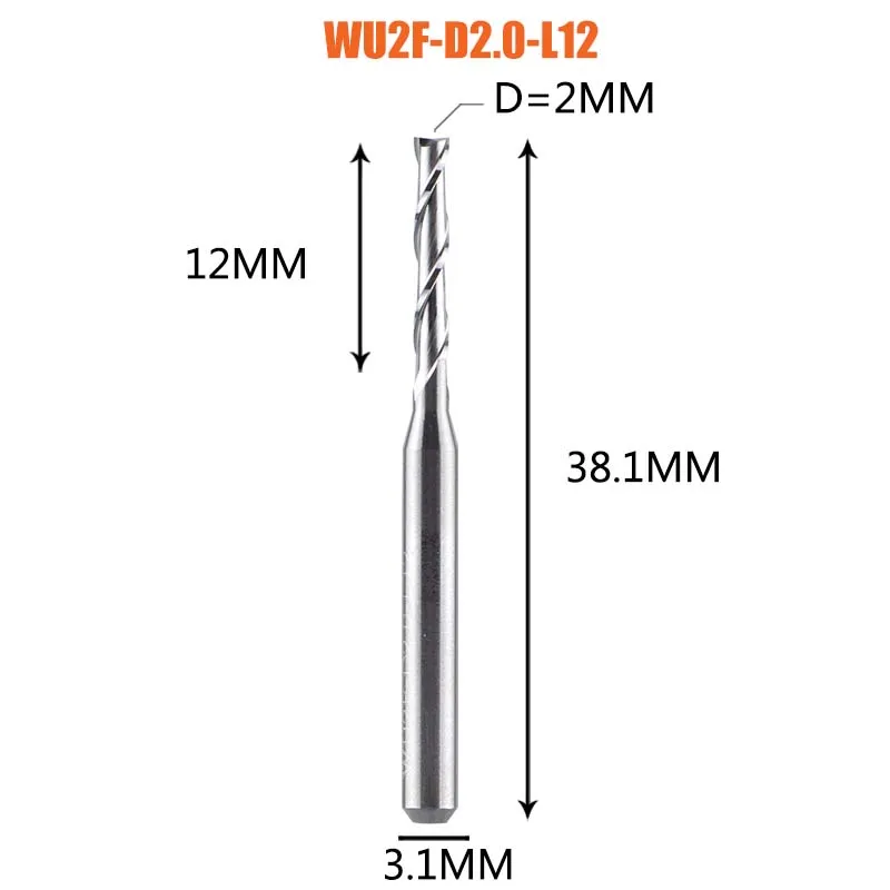 Dreanique 1-delige UP Cut Solid Carbide frees 3.175 4 6 8mm 2-snijders spiraal frees Carbide frees voor hout MDF