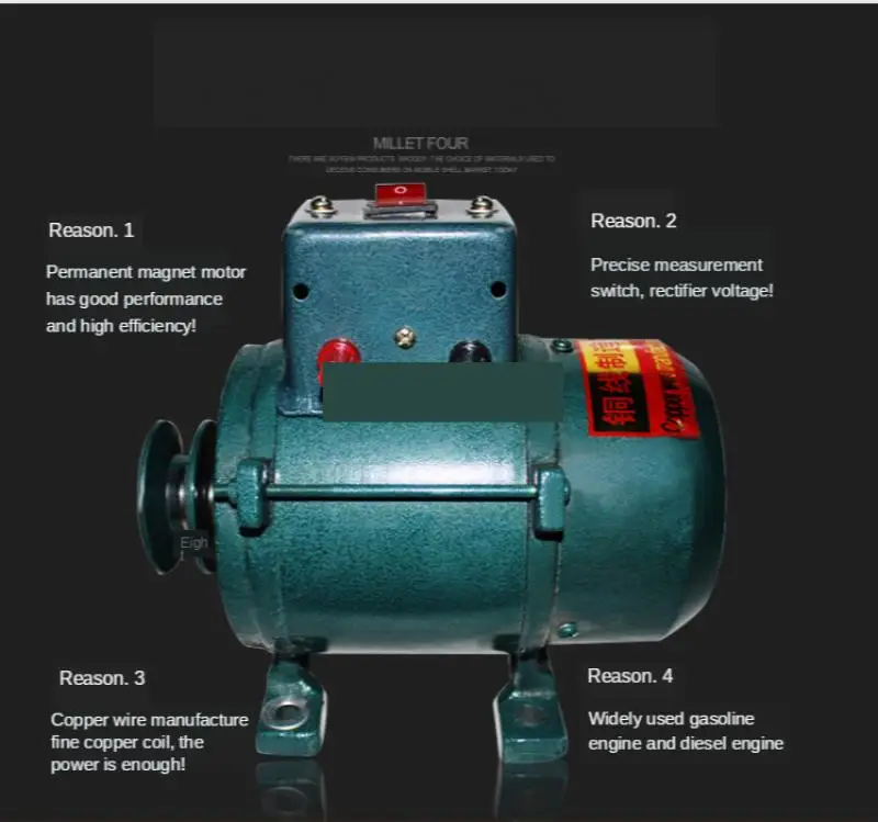 220V 5000W High-Power Small Household Generators of Household Lighting Brushless Permanent Magnet Stabilizer of Pure Copper Core