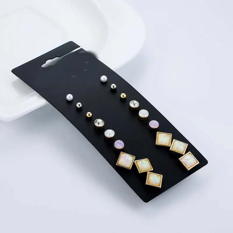 F21 Clearance 9 Pairs Mini Stud Earrings For Women Brincos Include 9 Pairs Earrings Lost Money Hight Quality