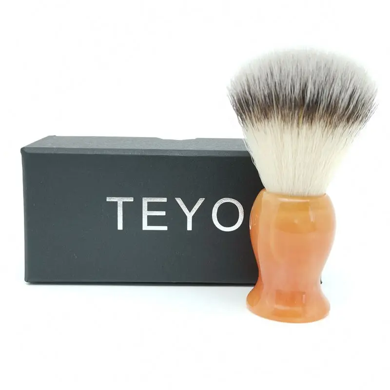 

TEYO Synthetic Shaving Brush of Resin Handle With Gift Box Perfect for Man Wet Shave Cream Beard Brush