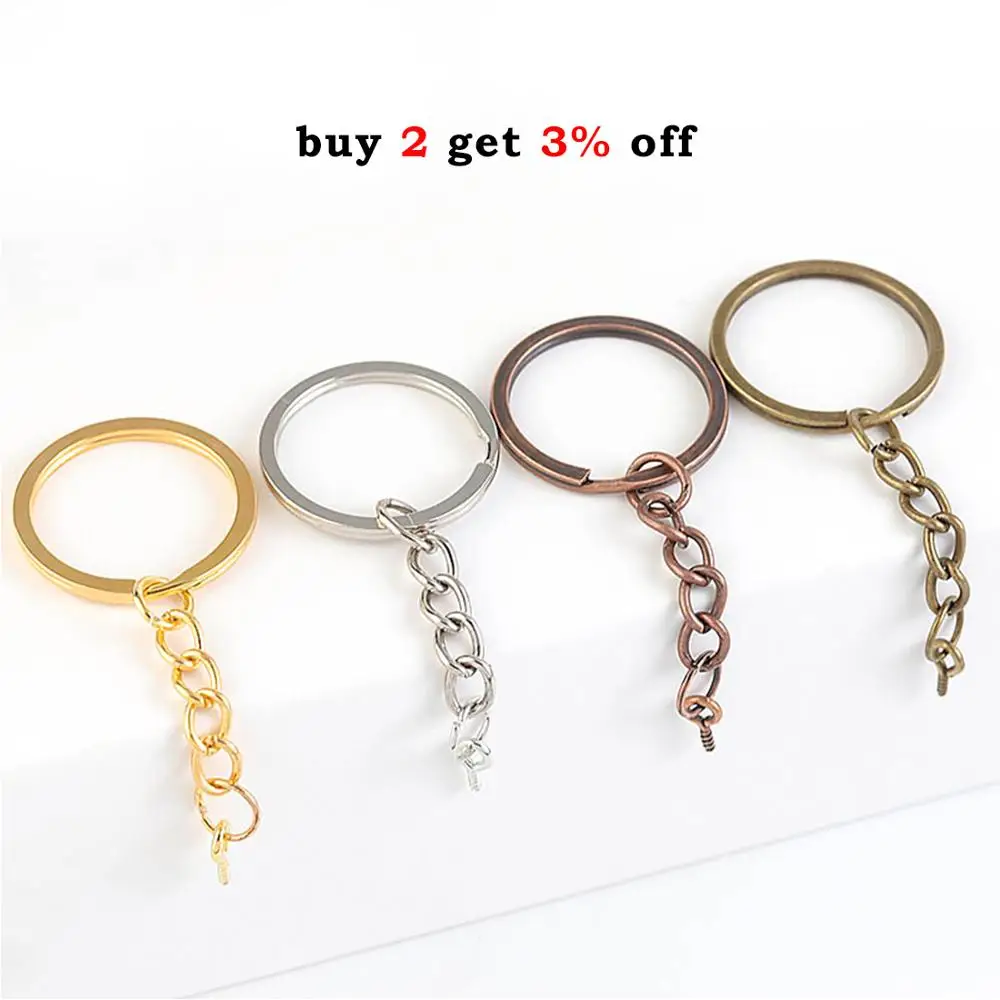 10pcs Screw Eye Pin Key Chain Key Ring keychain Bronze Rhodium Gold Color Keyrings Split Rings With Screw Pin Jewelry Making