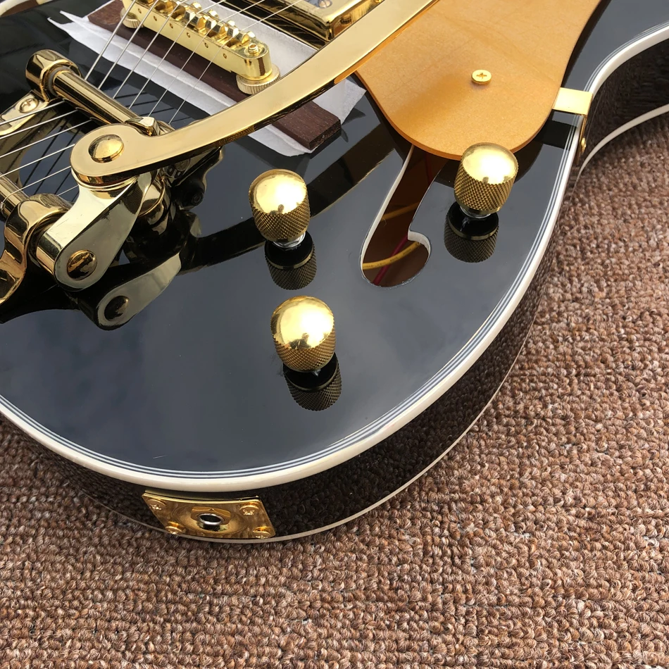 Hot Koop Elektrische Gitaar, Palissander Toets, Gouden Hardware,Jazz Hollow Body, Gratis Verzending