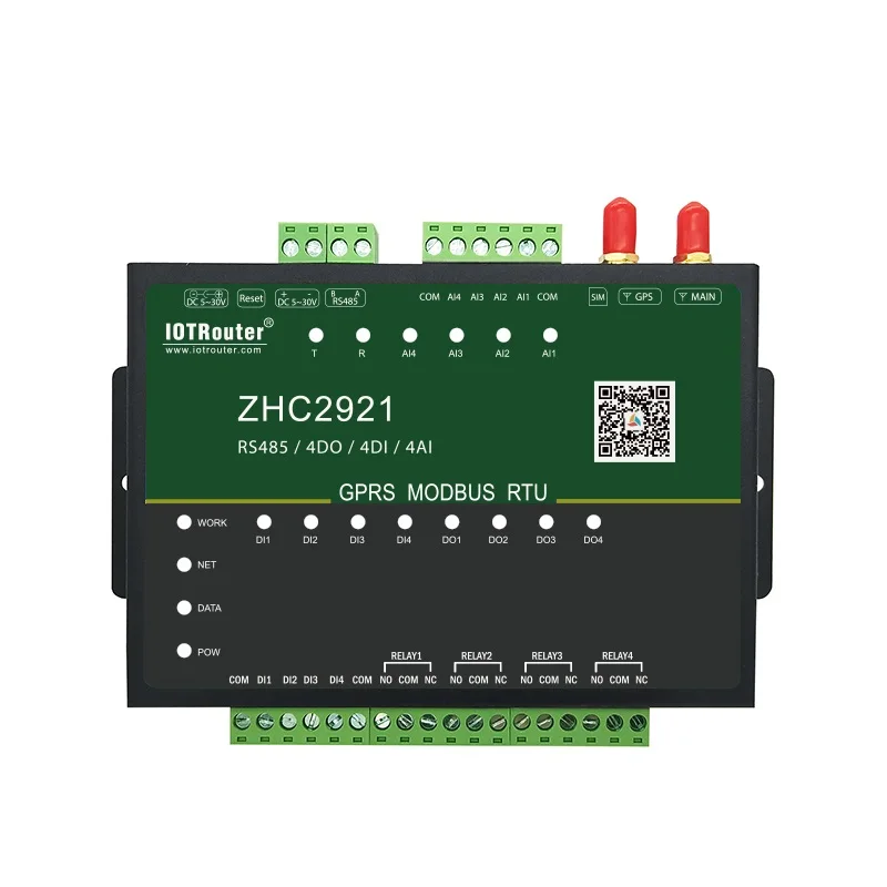 

8-way remote network IO controller gprs Modbus RTU IoT PLC remote control ZHC2921