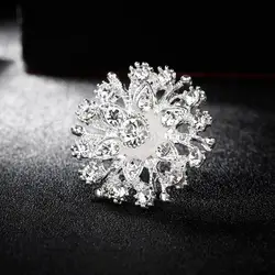 2021 Fashion Brooch Pin Shiny Anti-rust Women Flower Heart Rhinestone Crystal Rhinestone Brooches Jewelry Gifts for Wedding