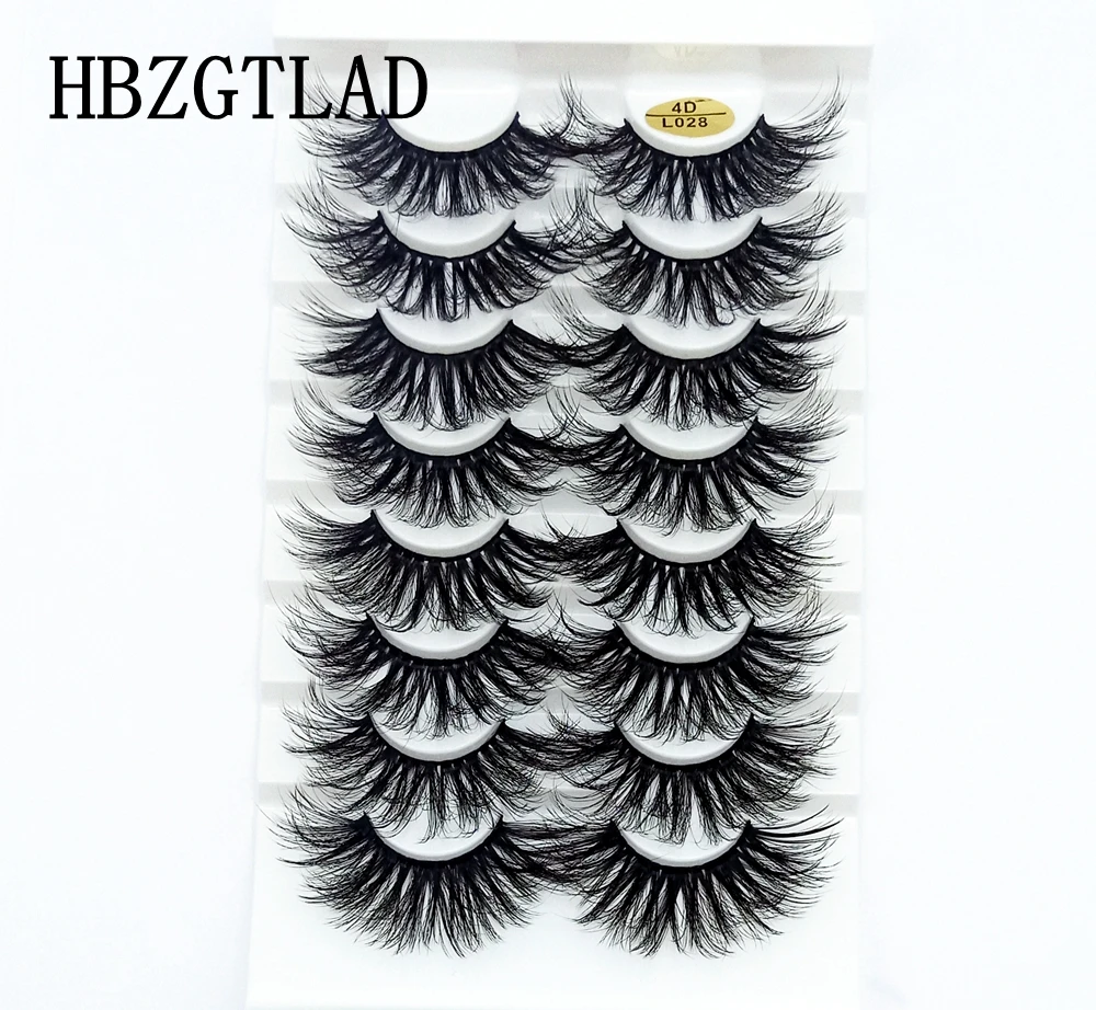 HBZGTLAD 8 Paare 25 mm lange 3D-Nerzwimpern, natürliche, lange, künstliche Wimpern, dramatisches Volumen, falsche Wimpern, Make-up-Verlängerungswimpern – Detail 20