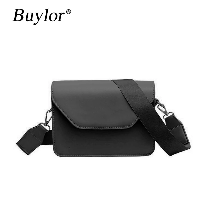 Buylor Crossbody Bags for Women PU Leather Small Square Bag Fashion Flip Clutch Bag Casual One-Shoulder Messenger Bag