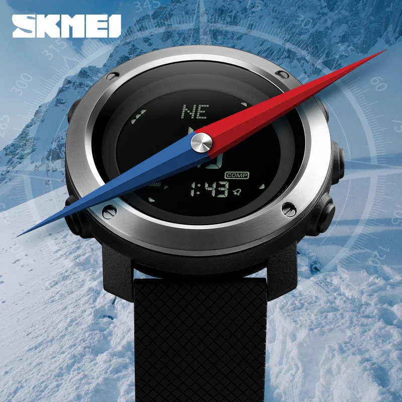 New Fashion Men\'s Digital Watch Top Brand SKMEI Men Wrist watch Luxury Compass Weather Forecast Electronic Bracelet Clock Male