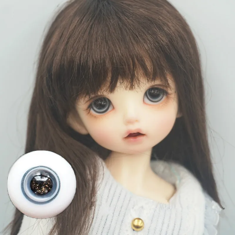 BJD doll eye Balls are suitable for 1/3 1/4 1/6 size grey human eye balls with flash pupil glass accessories