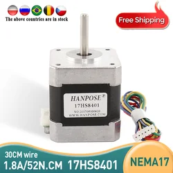 1PCS 2 Phase 4-Lead Nema17 Stepper Motor 1.8 Degree 17HS8401 1.8A 52N.CM 42BYGH48 CNC Laser Engraver 3D Printer