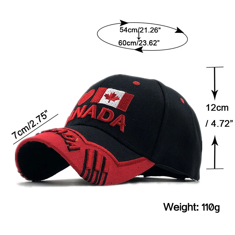 Gorras Brand Canada Flag Men fishing Baseball Cap Of Canada Hat Mens Snapback Bone Adjustable Wonmen Baseball Hat Snapback Hat