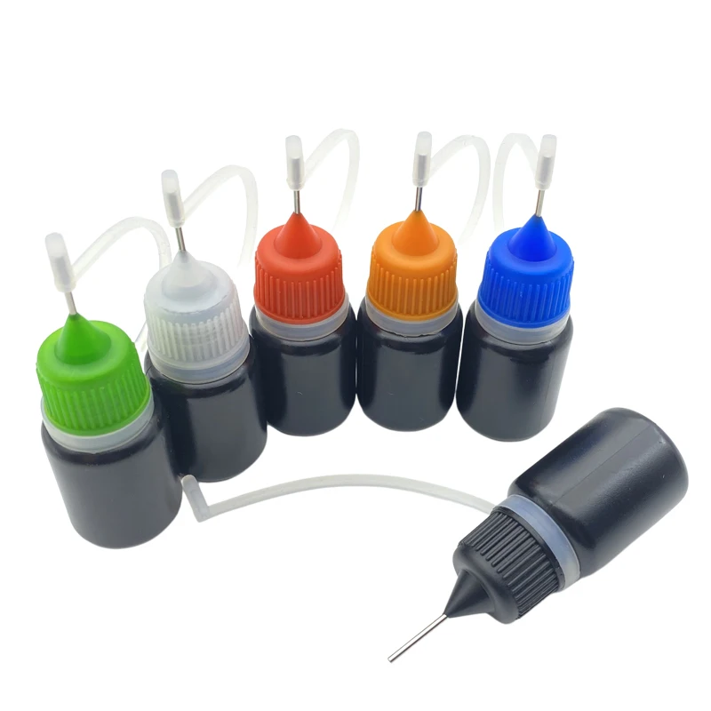 

50pcs Empty Black PE Vial Plastic Dropper Bottle With Metal Needle Cap E Liquid 5ml Bottle