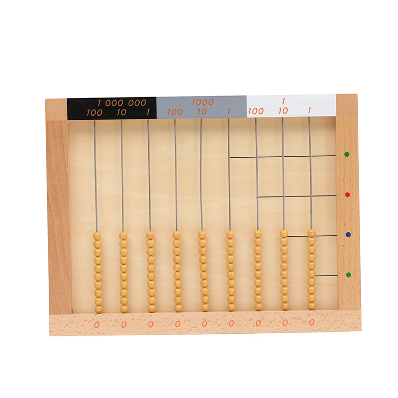 Cadre de perles plates en bois Montessori Abacus, outils d'apprentissage des mathématiques, jouets d'éducation de la petite enfance, matériaux mathématiques, jeu d'enfance