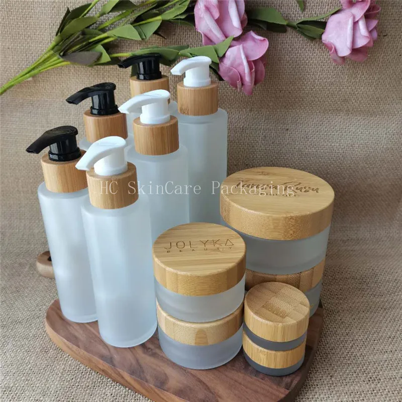 

Customized engraving logo sample 5g 15g 30g 50g 100g Biodegradable Wooden Cream jars Bamboo Lotion Pump Cap Cosmetic Packaging