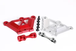 GTBracing CNC alluminio RC auto 1/5 LOSI 5IVE T telaio anteriore piastra superiore Brace per LOSI 5T Truck (argento/rosso)