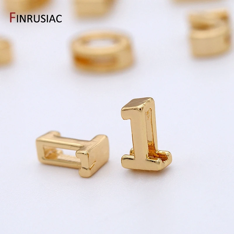 Simple Number 0-9 Number Beads Pendant For Beaded Bracelet Jewelry Making, Gold Plated Handmade DIY Beads Jewelry Accessories