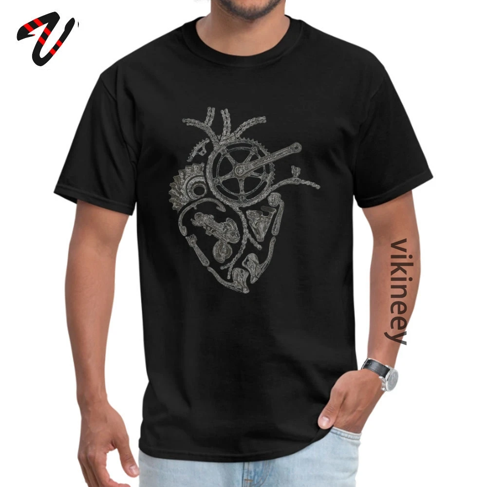 Fashionable Anatomical Cycling Heart Customized T Shirts Round Collar 100% Cotton Fabric Men Tees Lucifer Tees Autumn