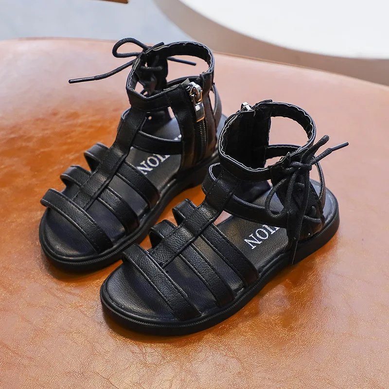 

2021 Children Dress Roman Sandal For Little Girl Summer Kids Beach Shoes Baby Fashion Gladiator Sandal 2 3 5 7 8 9 10 11 12 Year