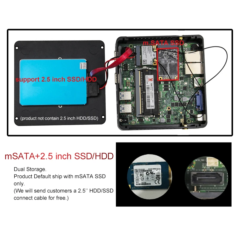 산업용 팬리스 미니 PC 셀러론 J6412 코어 i3-5005U 듀얼 LAN 2*COM HDMI WIFI 윈도우 10 넷탑 오피스 컴퓨터 미니PC 데스크탑 썸네일 3