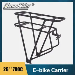 Double Layer Bike Luggage Rack, Bicycle Battery Rear Carrier, Adjustable Duty Bike Hanger, Black, 26