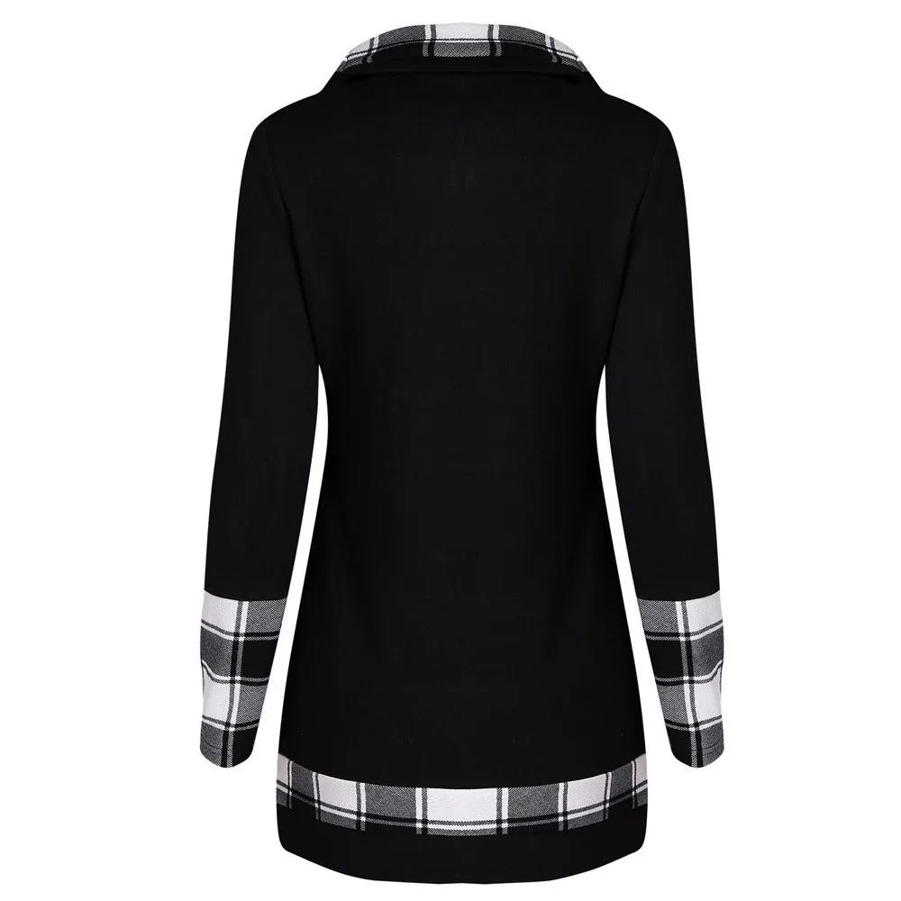 2022 New Fashion Turtleneck Tunic Blouse Casual Winter Ladies Plaid Bottom Tops Female Women Long Sleeve Shirt Blusas Pullover