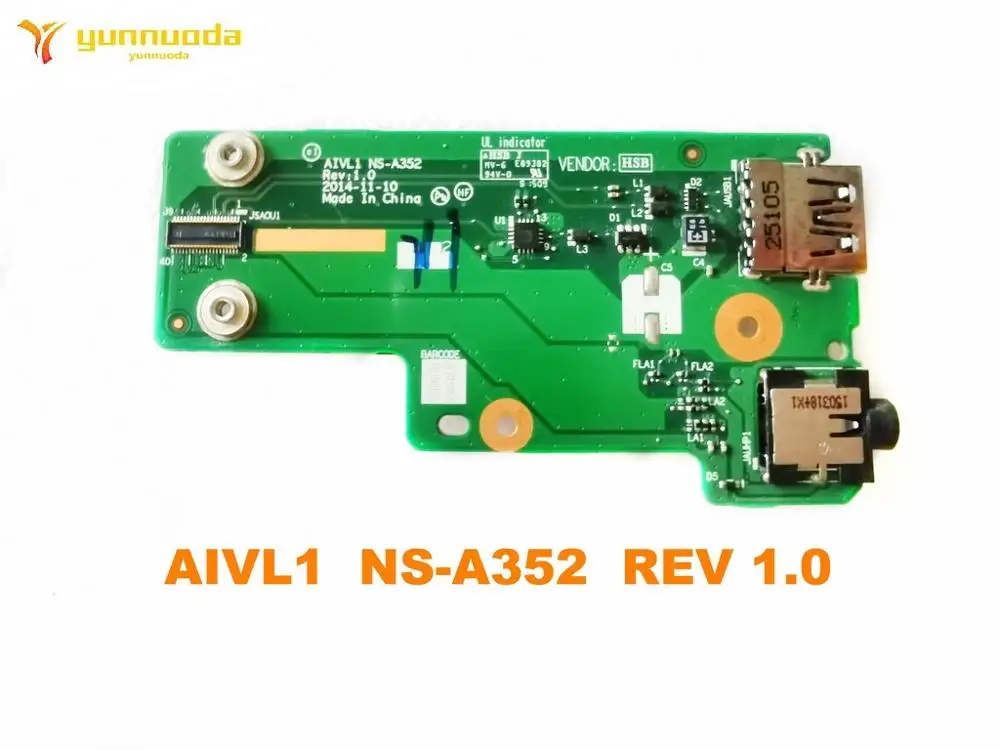 Original for Lenovo Thinkpad L450 USB Audio Jack Port Board AIVL1  NS-A352  REV 1.0   tested good free shipping