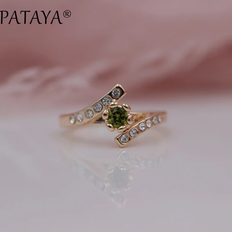 11.11 PATAYA New Special Price Women Daily Rings 585 Rose Gold Color Natural Zircon Wedding Fashion Jewelry White Pearls Rings