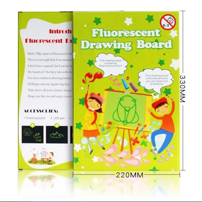 Luminous A4 5 Children Fluorescent Writing Graffiti Magic Drawing Board Led Light Board PVC Painting Toys Kids Dropshipping