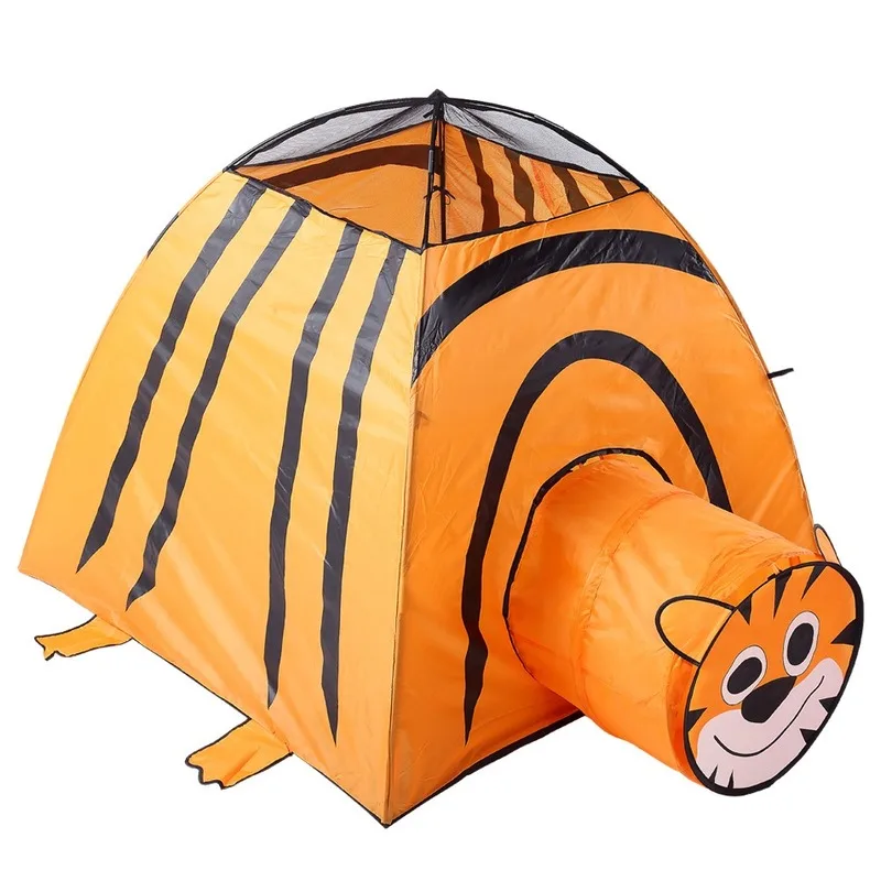 

Children's Tent Striped Tiger Tunnel Baby Play House Ball Pool Outdoor Folding Mesh Toy Castle Playhouses for Kids Kids Tent