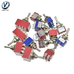 Toggle Switch SPDT MTS-102 MTS/103/202/203/302/303/402/403 /123/223 6MM Interruptor Button Switch for PCB with Cap