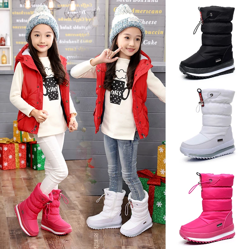 -30 degree 2022 winter girls winter boots Waterproof girl boots kids boots Snow Boots  warm Children shoes  kids wellies boys