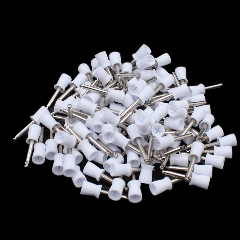 100pcs/pack Dental Polishing Brush Polisher Prophy Rubber Cup Latch Nylon For Dentistry Lab Dental Tools Instrument