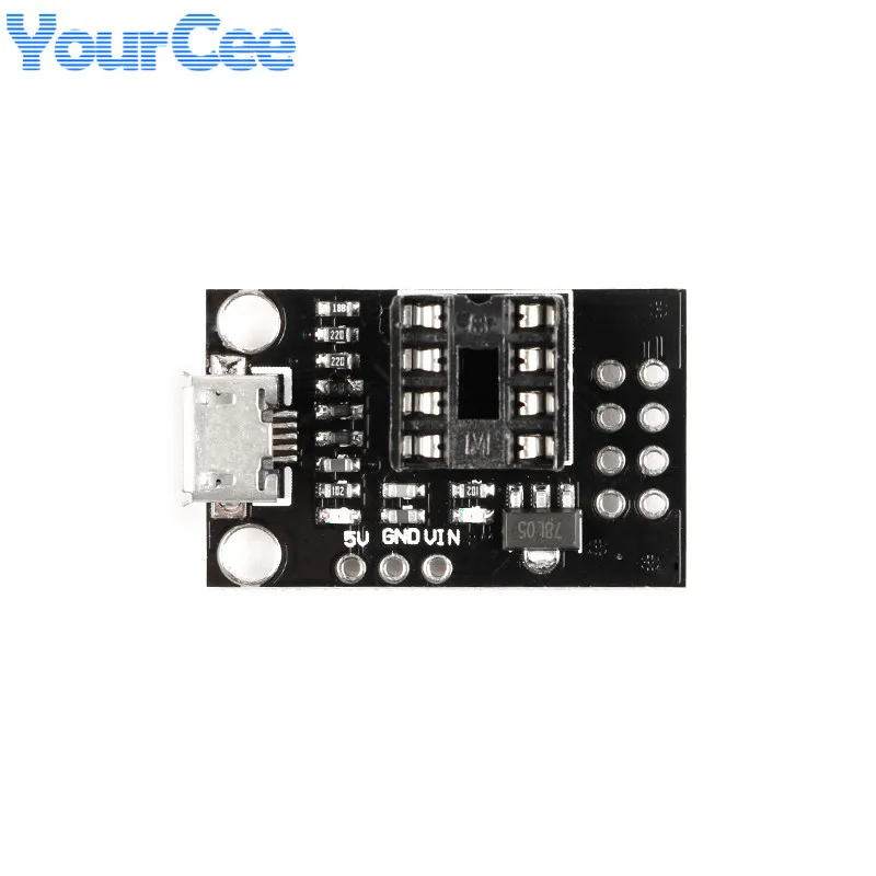 5pcs/1pc ATTINY Development Programmer Board Module For ATtiny13A/ATtiny25/ATtiny45/ATtiny85 Programming Editor Micro Usb DIP-8