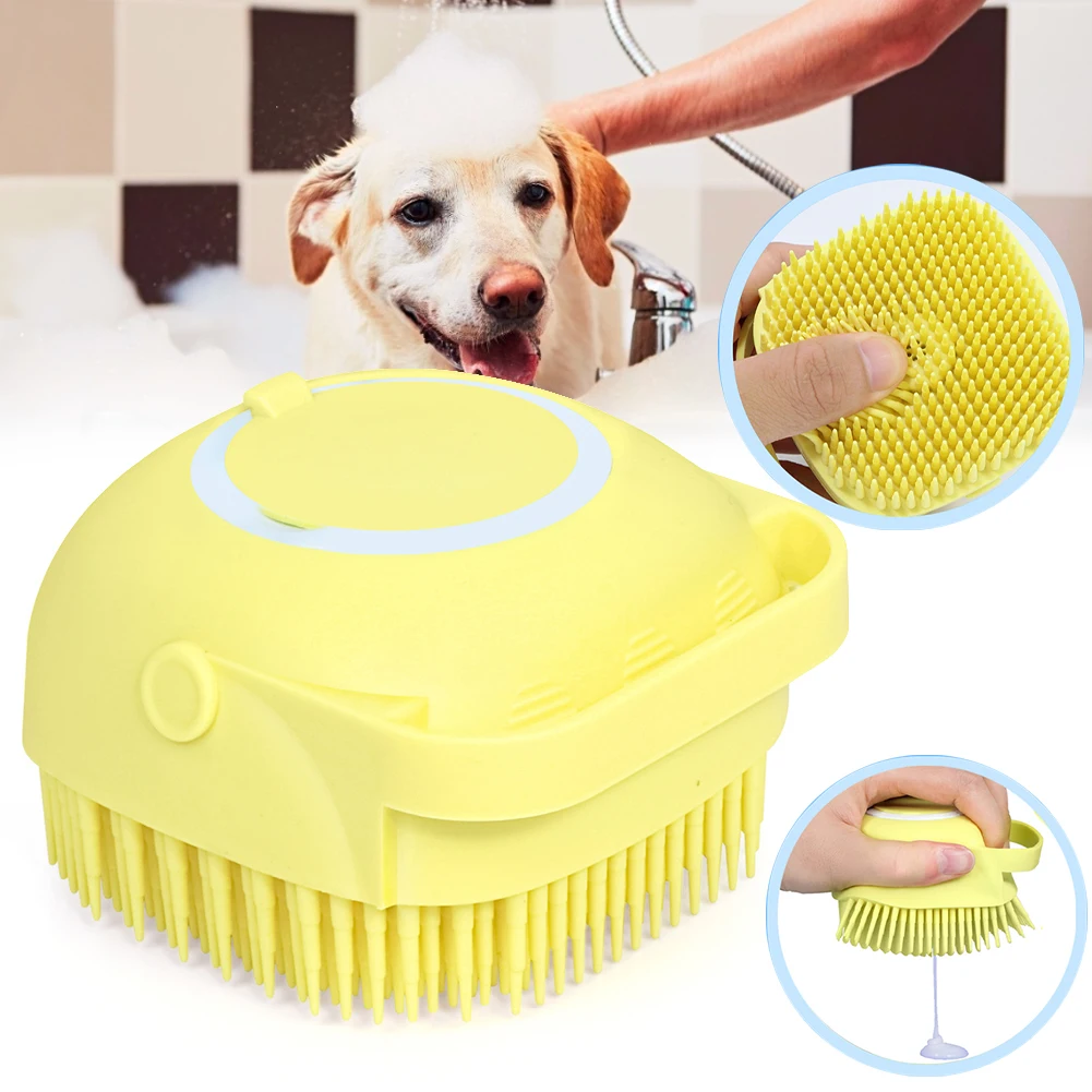 

Pet Dog Bath Brush Comb Pet SPA Massage Brush Soft Silicone Dogs Cats Shower Hair Grooming Cmob Dog Cleaning Tool Pet Supplies