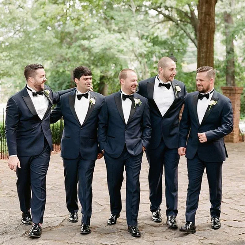 Fashion Beach Men Wedding Suits Two Button Peaked Lapel Groom Tuxedo Wedding Groomsmen Best Men Prom Custom Made Blazer